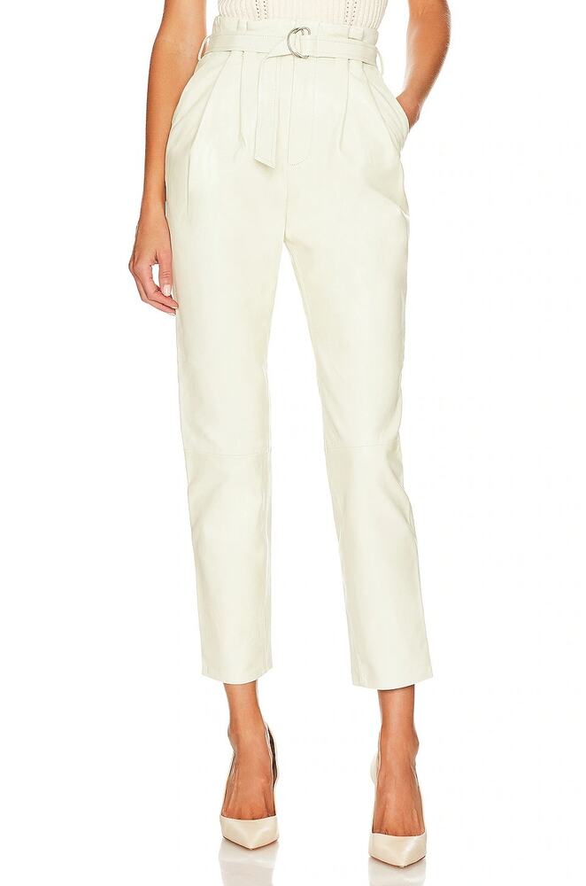 LOVERS AND FRIENDS Leather Zeal Pant‎ in Beige White Size XXS